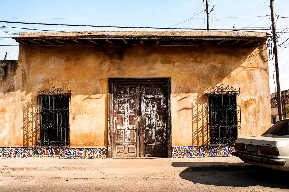 Calle del centro de Mérida en un día soleado