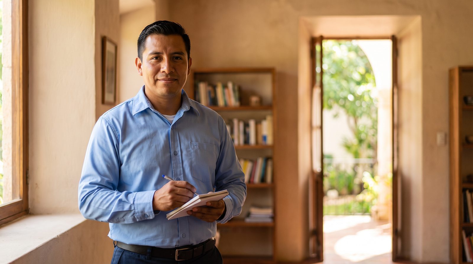 Técnico revisando una vivienda en Mérida, Yucatán